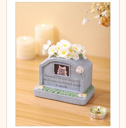 Pet memorial resin creative tombstone cat and dog sacrificial funeral supplies ornaments