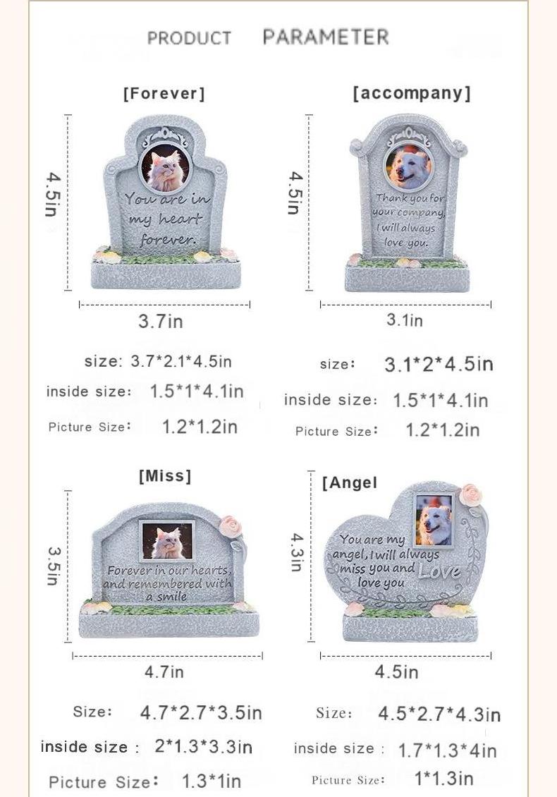 Pet memorial resin creative tombstone cat and dog sacrificial funeral supplies ornaments