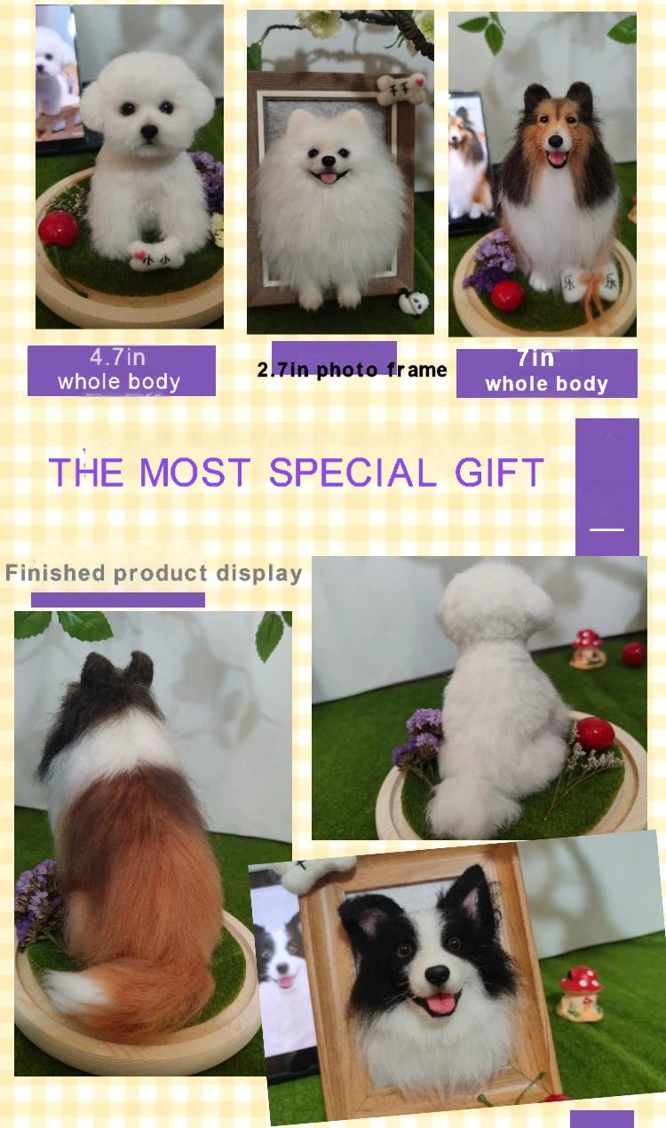 Premium Custom Wool Felt Pet Customize Cats Puppy Frame Head Bag Pendant, Key Pendant, Purse Charms for Handbags, Creative Birthday Gifts - Handmade Pet Souvenirs