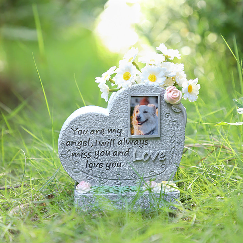 Pet memorial resin creative tombstone cat and dog sacrificial funeral supplies ornaments