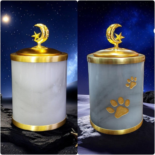 Pet funeral supplies urn jade urn animal cremation storage marble memorial 